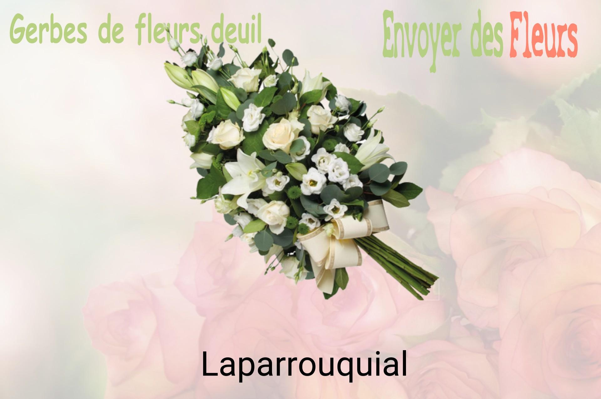 Gerbe de fleurs de deuil livrée à Laparrouquial
